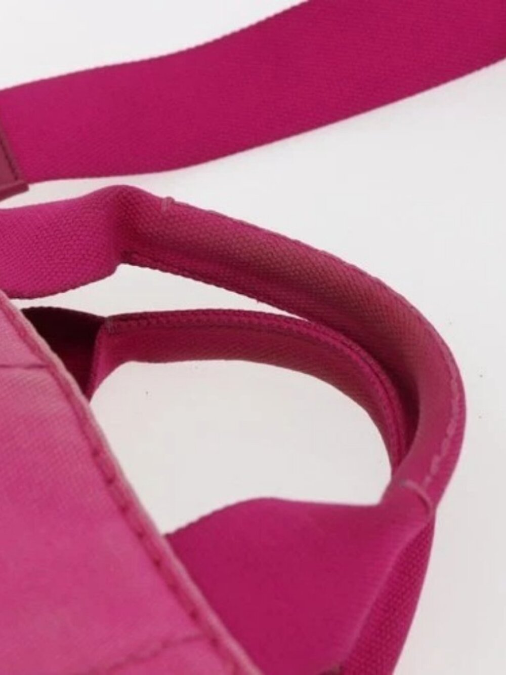 PRADA Canapa PM Hand Bag Canvas 2way Pink Gold Auth ka2235 - Picture 7 of 16